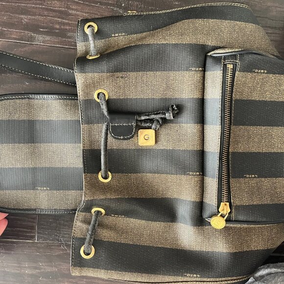 Fendi Penguin strip leather backpack. Authentic and pre-owned. main image 5